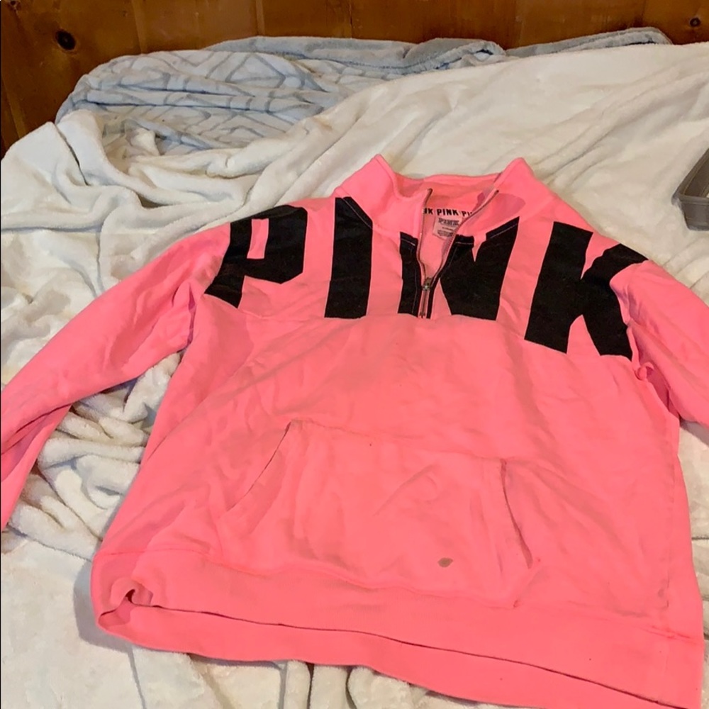 Pink half zip sweater
